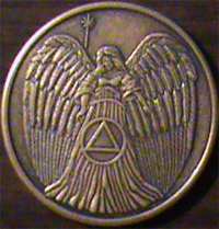 Angel AA Triangle Medallion | Guardian Angel at my side to light and guard to rule and guide