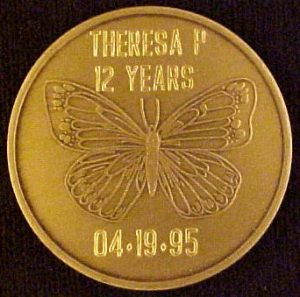 Al-Anon Butterfly Medallion Enthusiastic Butterfly Medallion - Al-Anon Engraved Al Anon Butterfly Medallions Butterfly Medallion